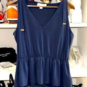 Michael Kors Tie-Shoulder Peolum Top